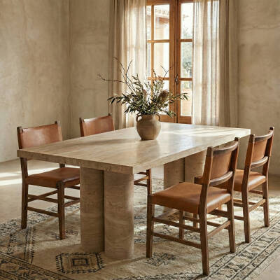 Alvear Traverten Yemek Masası