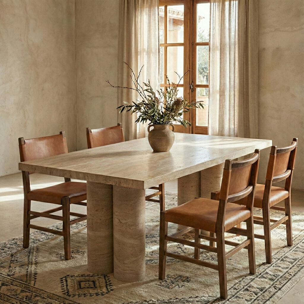 Alvear Traverten Yemek Masası - 1