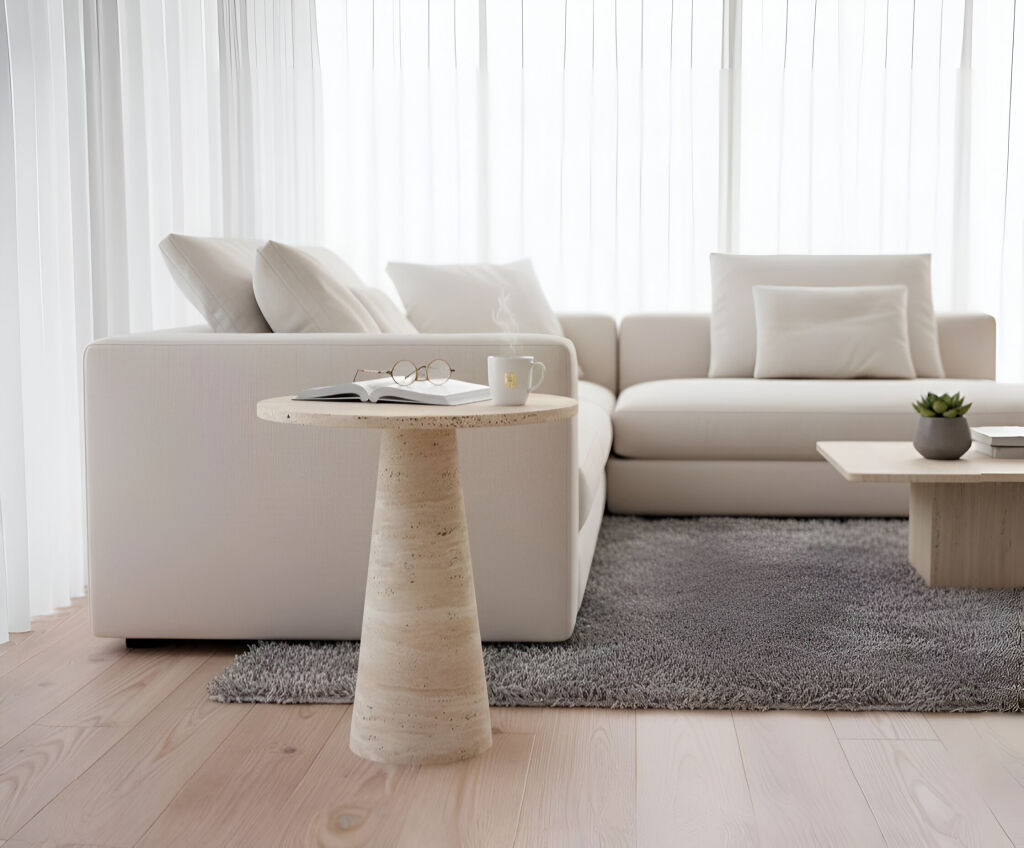 Barla Traverten Yan Sehpa - 1