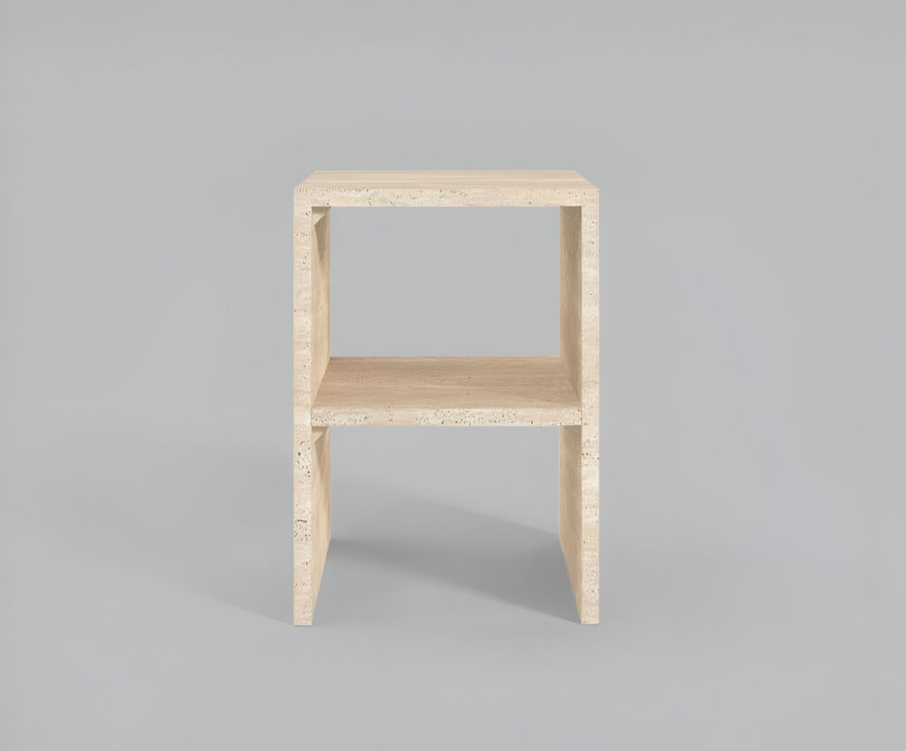 Bedy Traverten Yan Sehpa  - 2