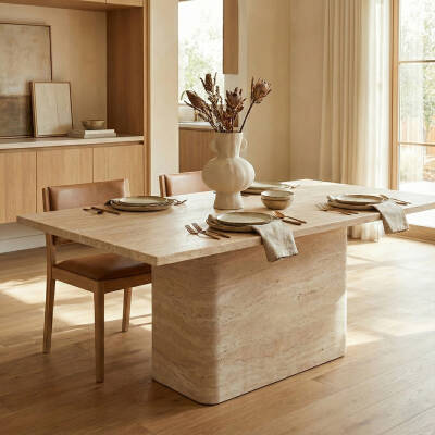 Bello Traverten Yemek Masası