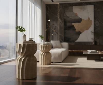 Bergen Traverten Yan Sehpa