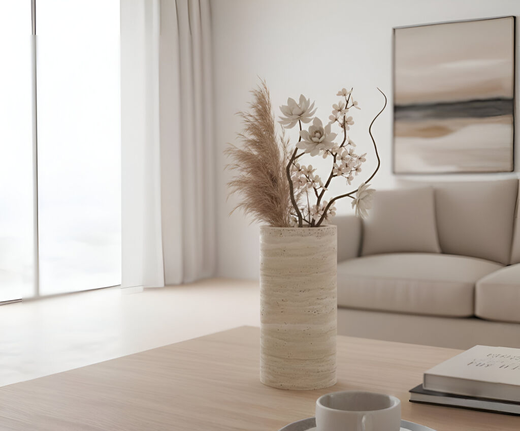 Bluu Traverten Vazo  - 1