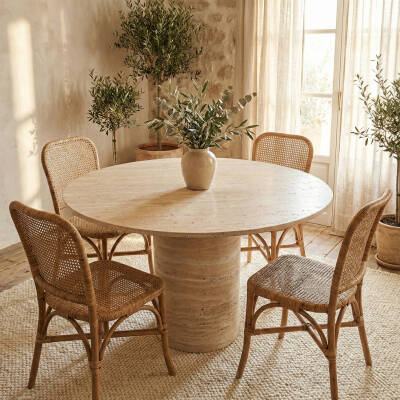 Campana Traverten Yemek Masası