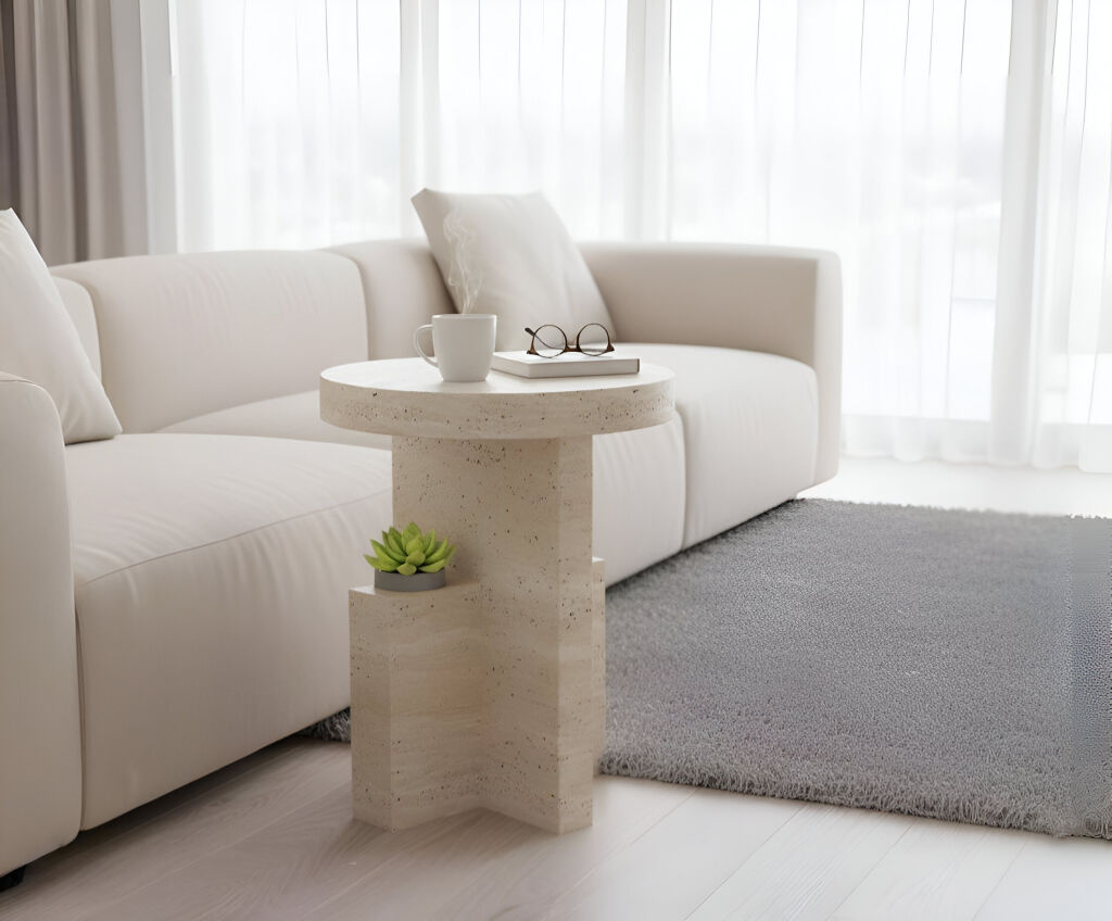 Cucul Traverten Yan Sehpa - 1