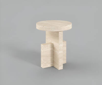 Cucul Traverten Yan Sehpa - 2