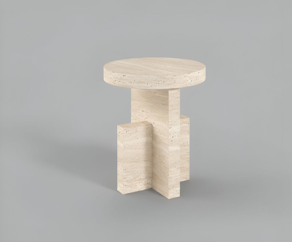 Cucul Traverten Yan Sehpa - 2