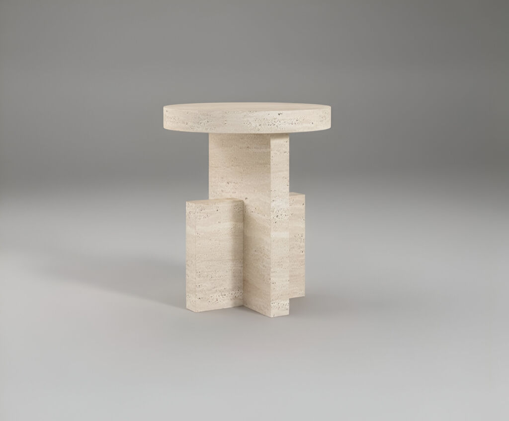 Cucul Traverten Yan Sehpa - 3