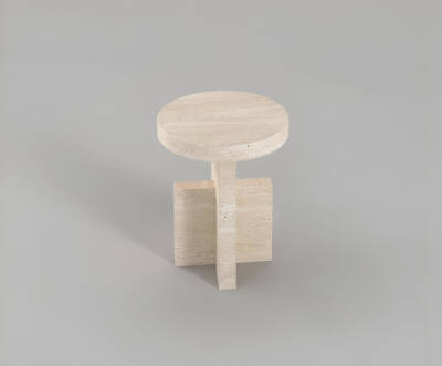 Cucul Traverten Yan Sehpa - 4