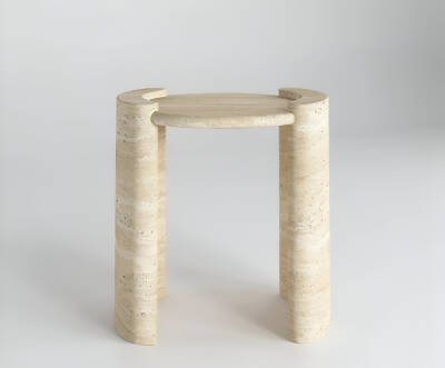 Elista Traverten Yan Sehpa  - 2