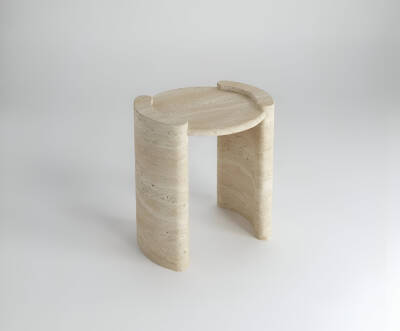 Elista Traverten Yan Sehpa  - 3