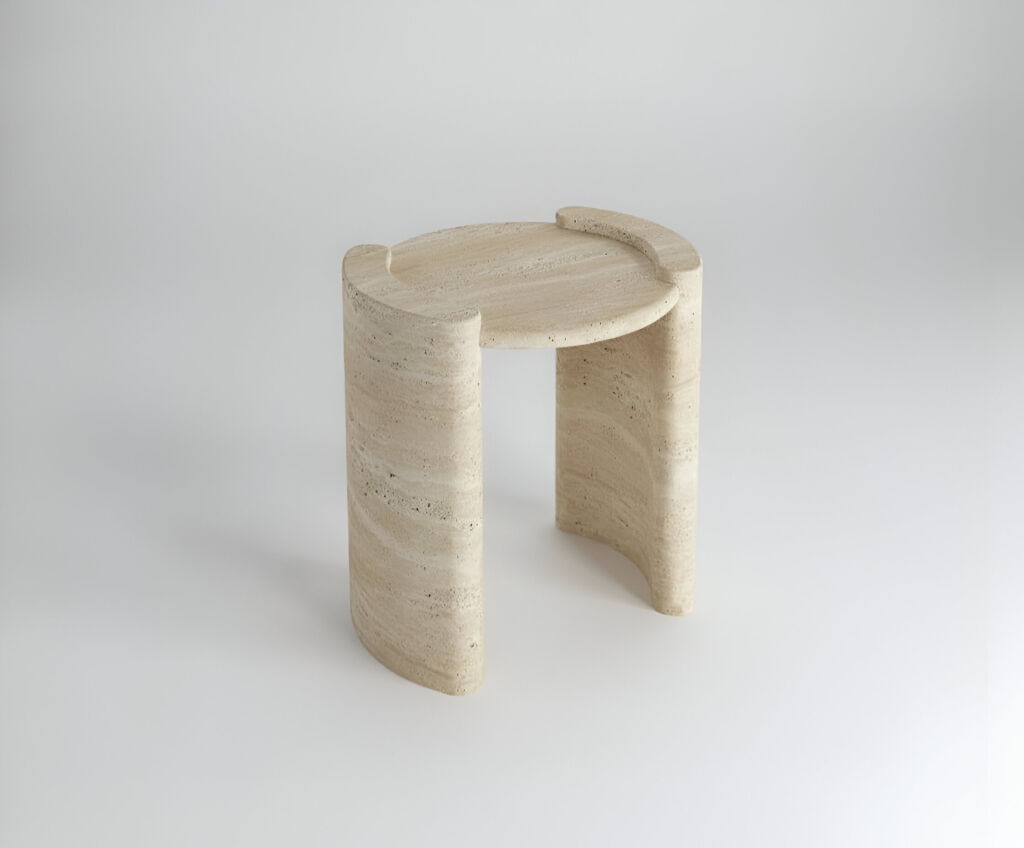 Elista Traverten Yan Sehpa  - 3