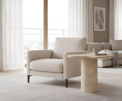 Falun Traverten Yan Sehpa