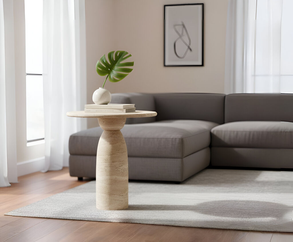 Fasy Traverten Yan Sehpa - 1