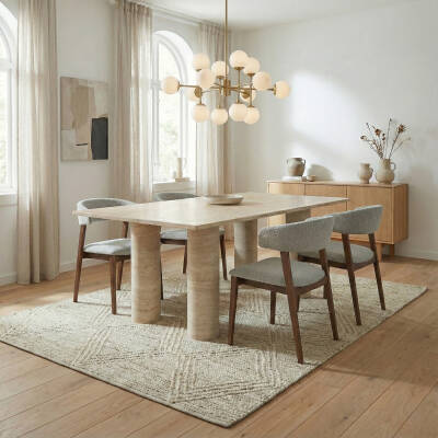 Florida Traverten Yemek Masası