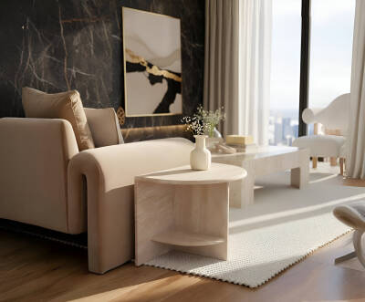 Gobes Traverten Yan Sehpa