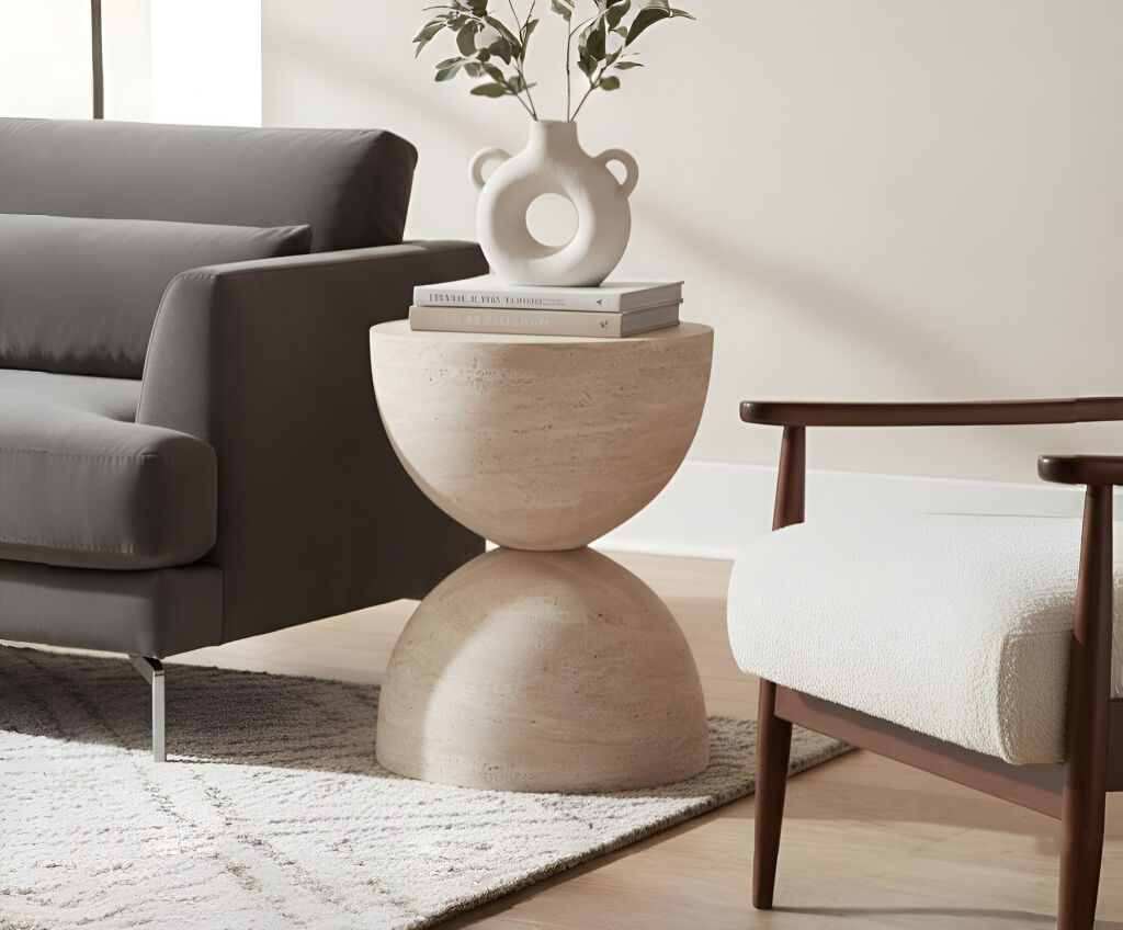 Kervis Traverten Yan Sehpa - 1