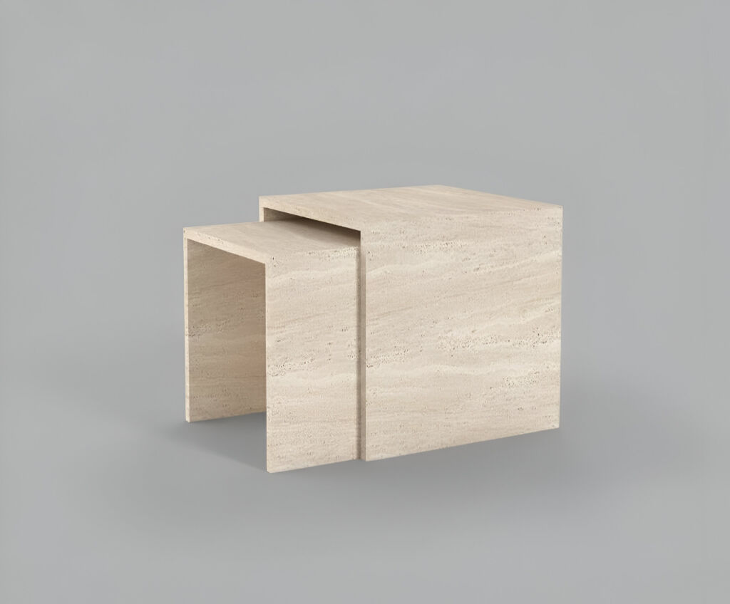 Lamine Traverten Yan Sehpa - 2