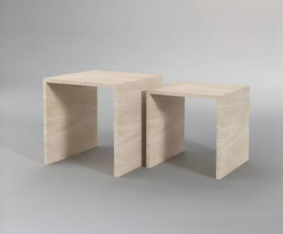 Lamine Traverten Yan Sehpa - 3