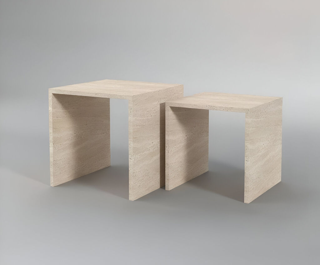 Lamine Traverten Yan Sehpa - 3