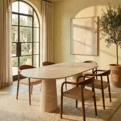 Lapin Traverten Yemek Masası