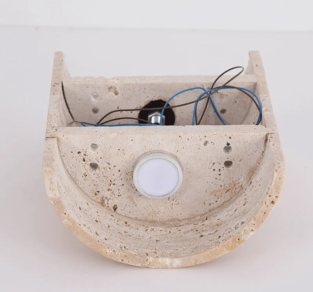 LULE Traverten Silindirik Duvar Apliği - 3