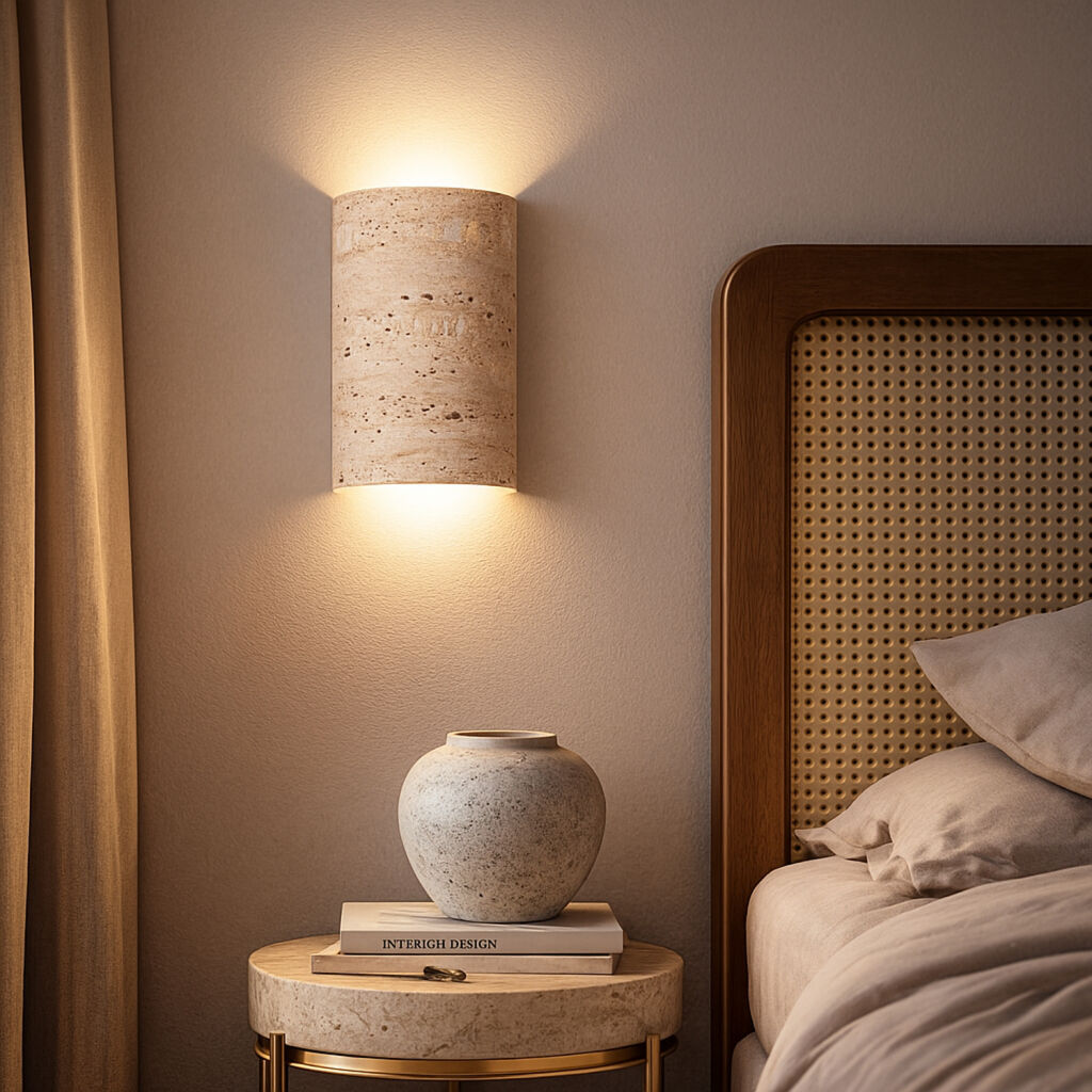 LULE Traverten Silindirik Duvar Apliği - 5