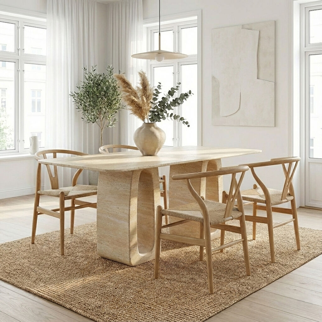 Maracay Traverten Yemek Masası - 1