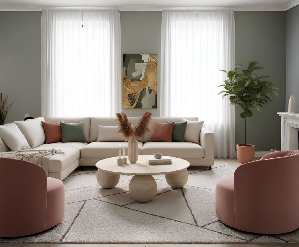 Menia Traverten Orta Sehpa - 1