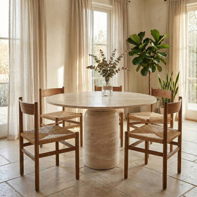 Merlo Traverten Yemek Masası