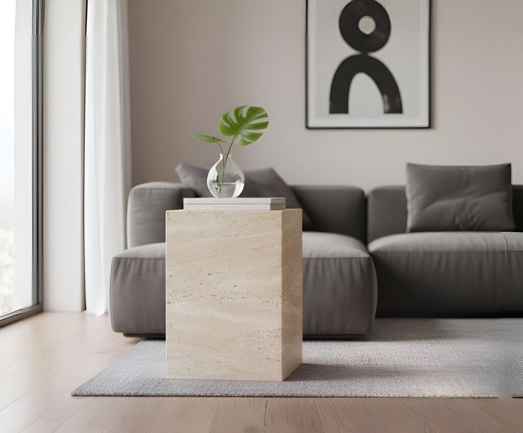 Moon Traverten Yan Sehpa - 1