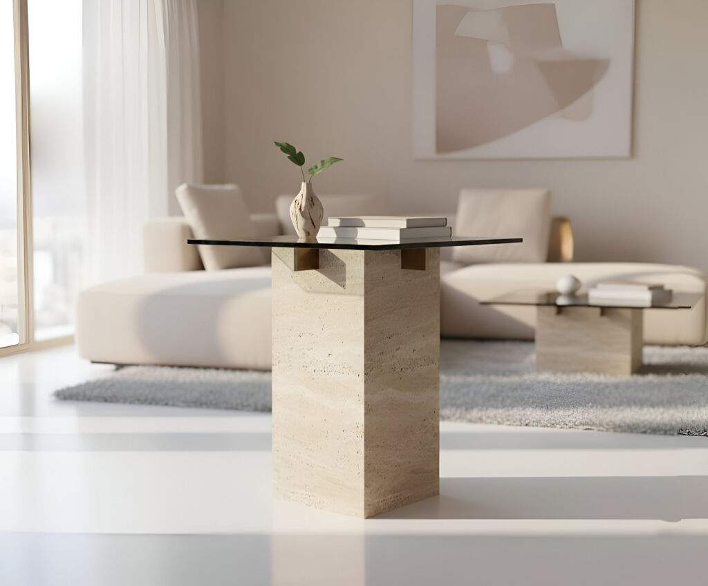 Olla Traverten Yan Sehpa - 1