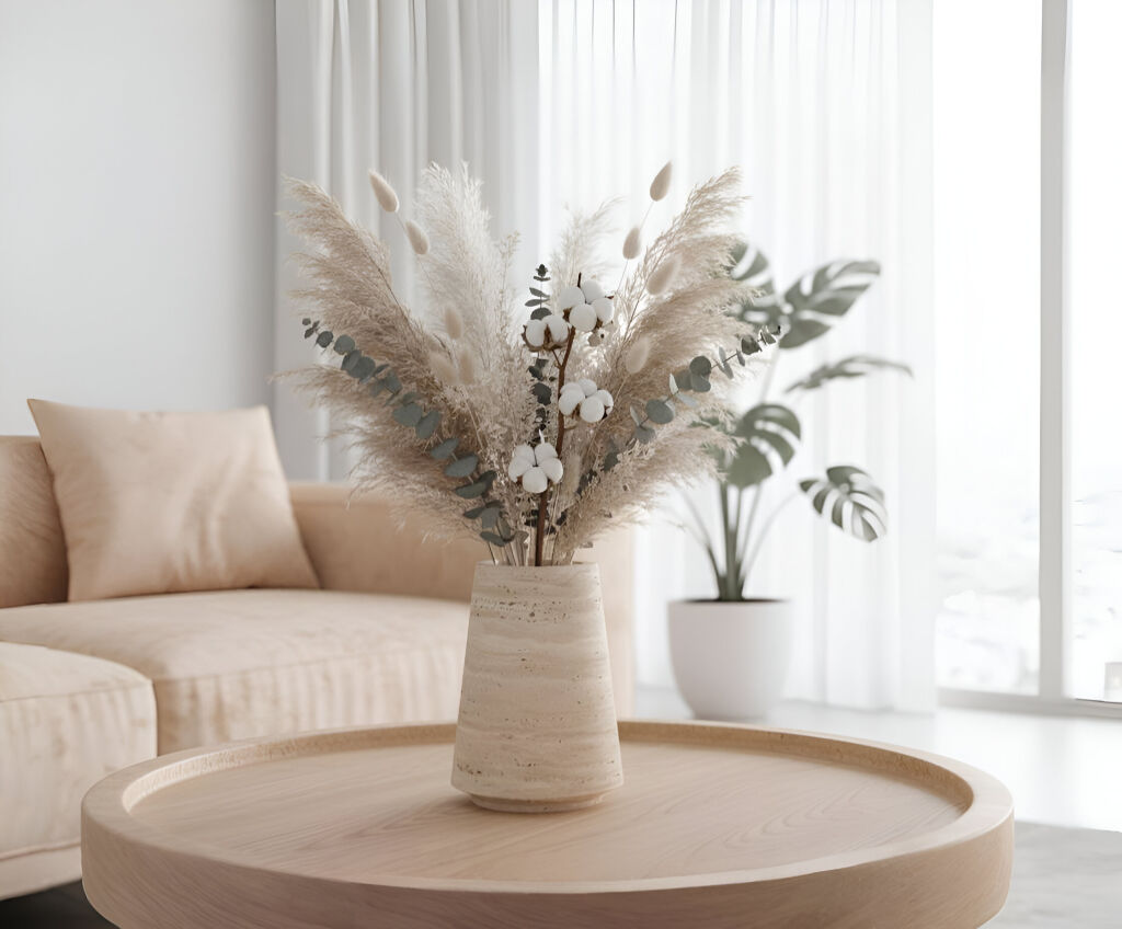 Paflogonya Traverten Kısa Vazo - 1