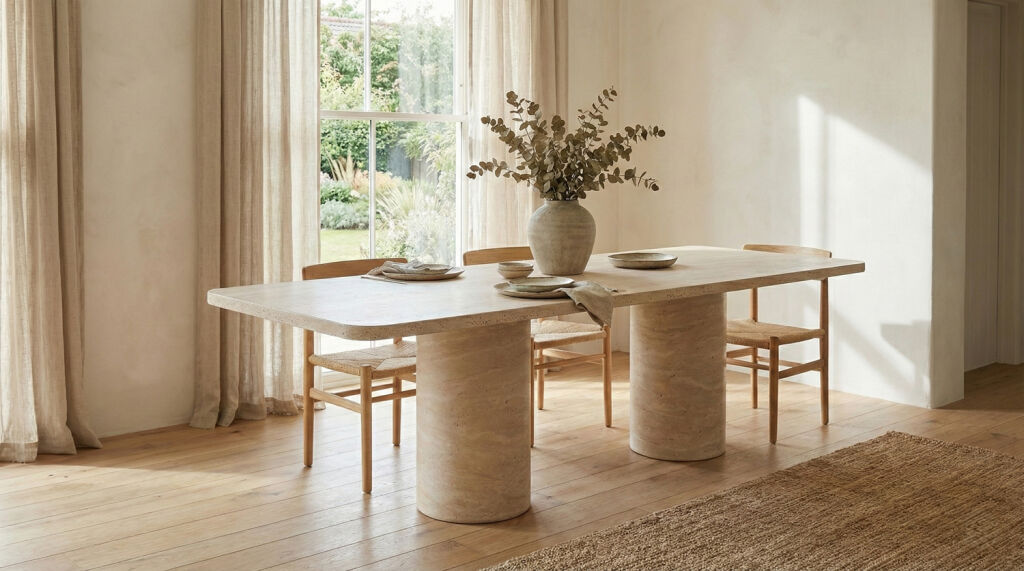 Pilar Traverten Yemek Masası - 2