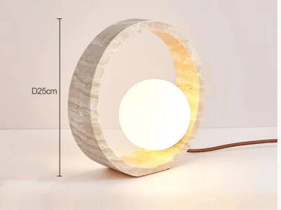 RIGA Traverten Dairesel Masa Aydınlatması