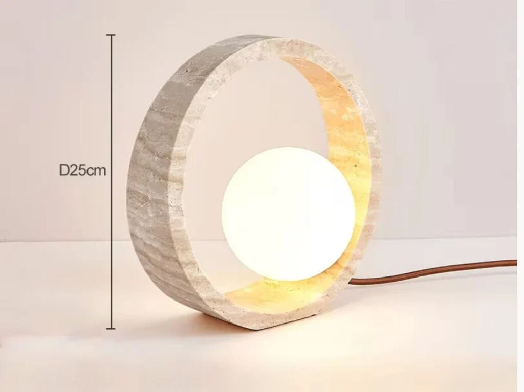 RIGA Traverten Dairesel Masa Aydınlatması - 1