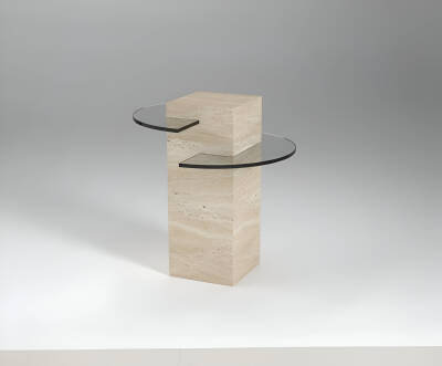 Sileto Traverten Yan Sehpa  - 2