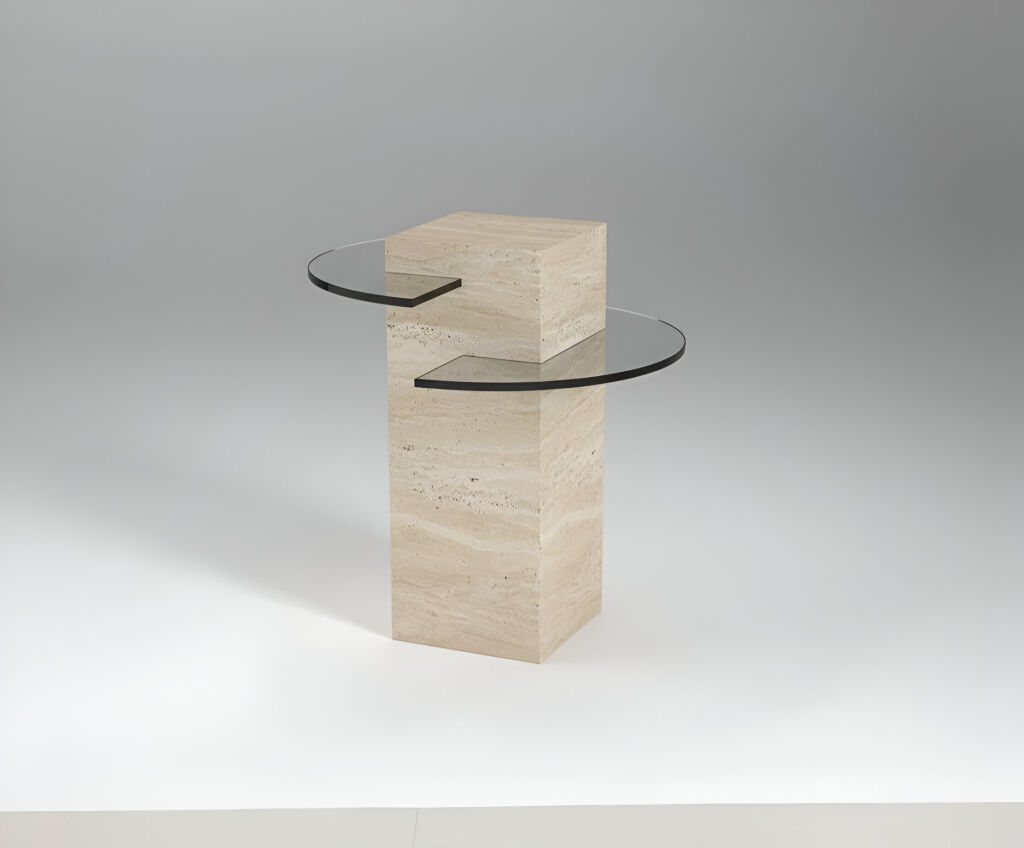 Sileto Traverten Yan Sehpa  - 2