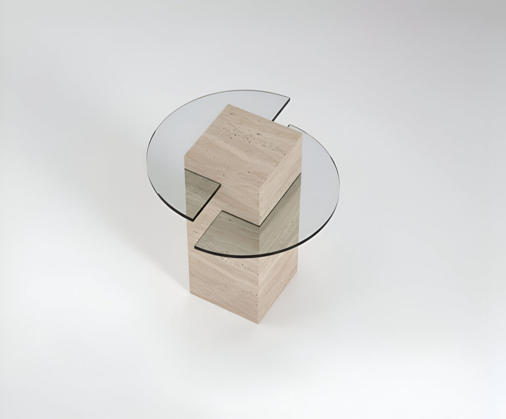 Sileto Traverten Yan Sehpa  - 3