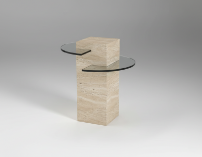 Sileto Traverten Yan Sehpa  - 2