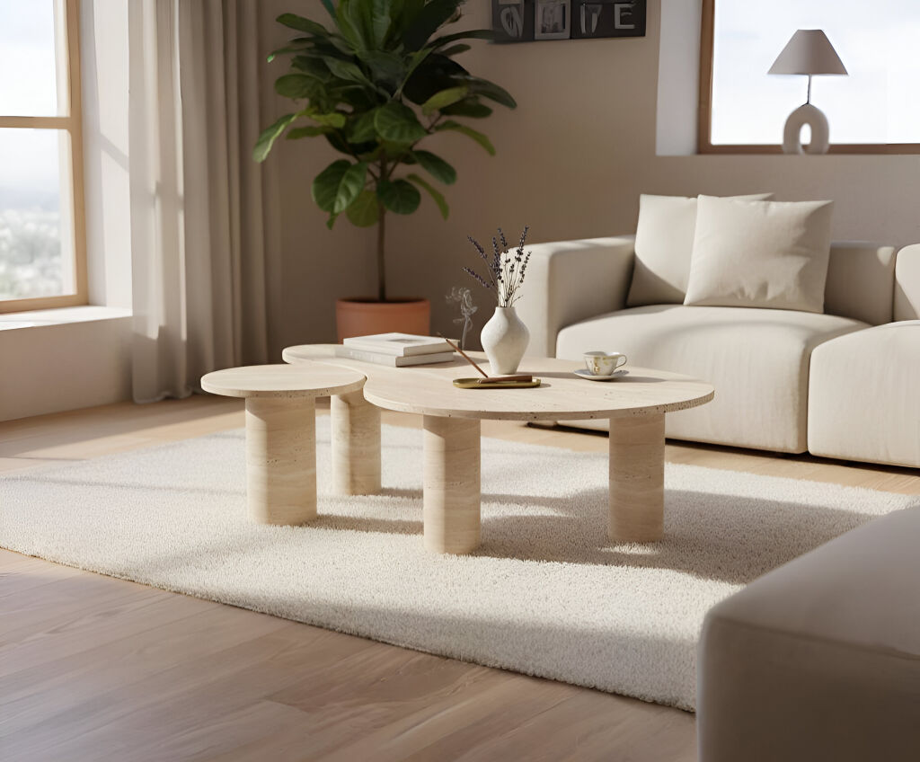 Toliara Traverten Orta Sehpa - 1