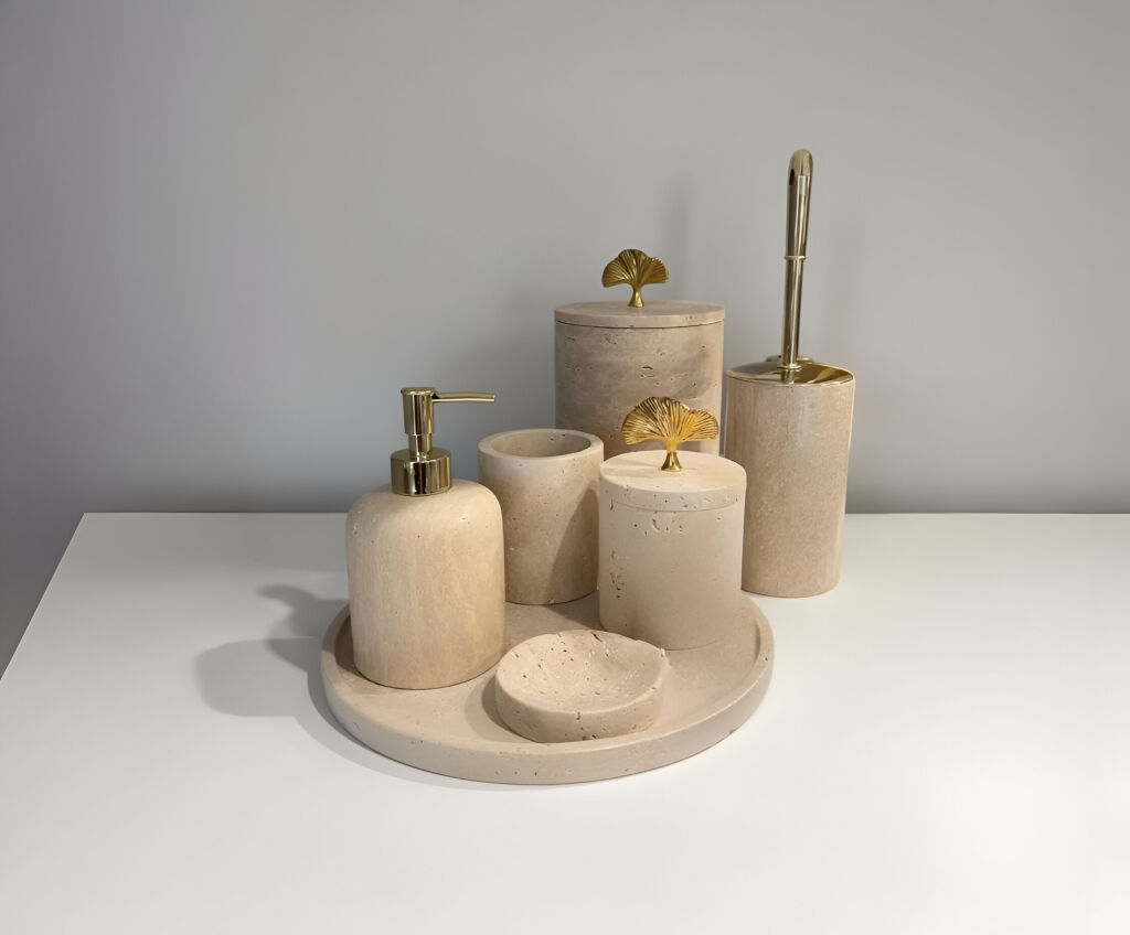 Traverten 7'li Banyo Seti Gold Aksesuar - 2