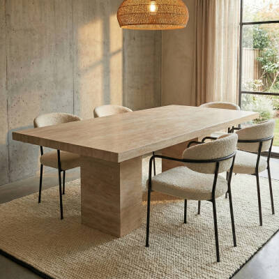 Trenque Traverten Yemek Masası