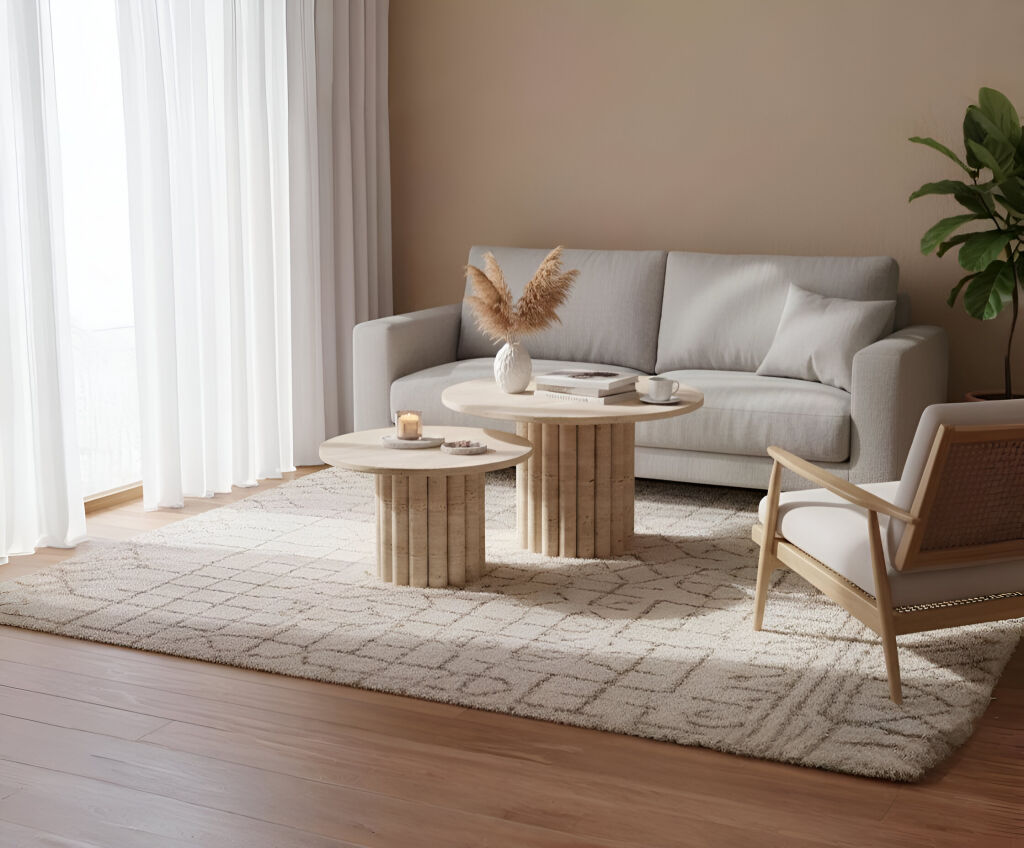 Trento Traverten Orta Sehpa - 1