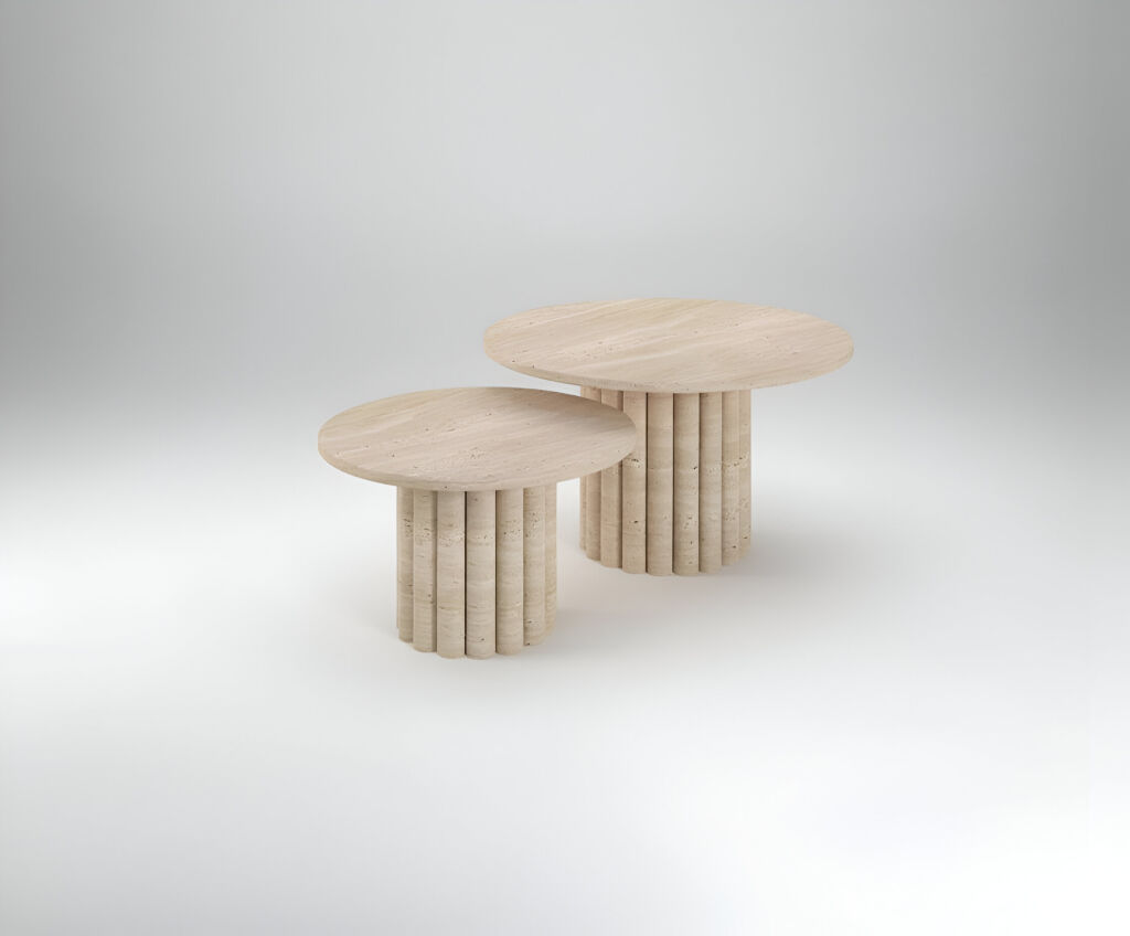 Trento Traverten Orta Sehpa - 3