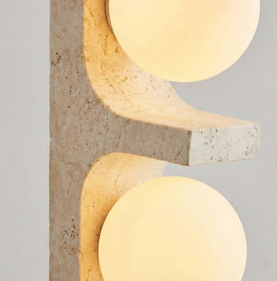 UNA Traverten Çift Küreli Duvar Apliği - 6