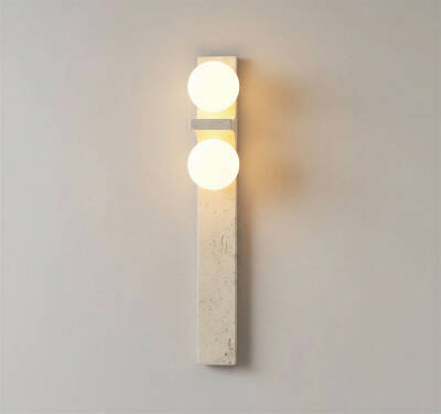 UNA Traverten Çift Küreli Duvar Apliği - 7