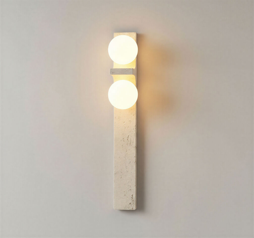 UNA Traverten Çift Küreli Duvar Apliği - 7