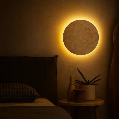 VAASA Traverten Dairesel Duvar Apliği - 3