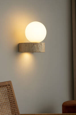 VANERN Traverten Raflı Küre Duvar Apliği - 2